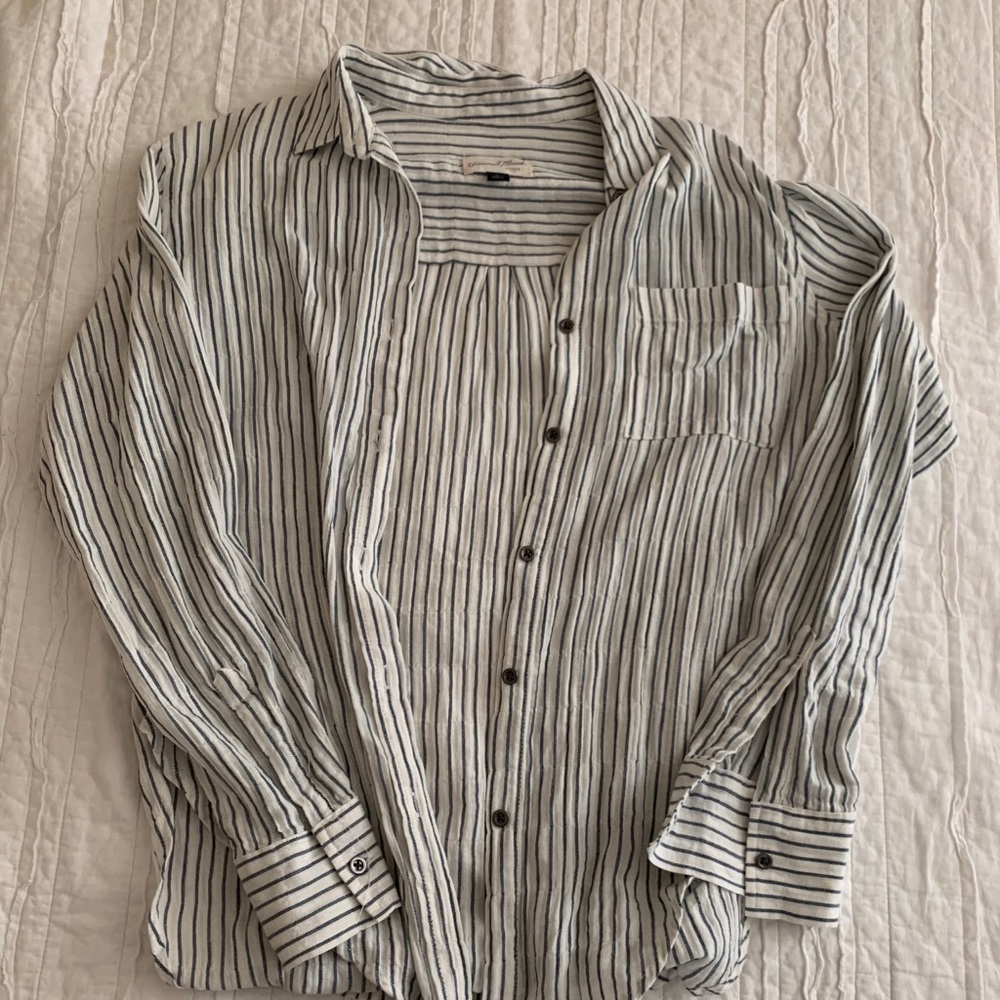 striped button down top